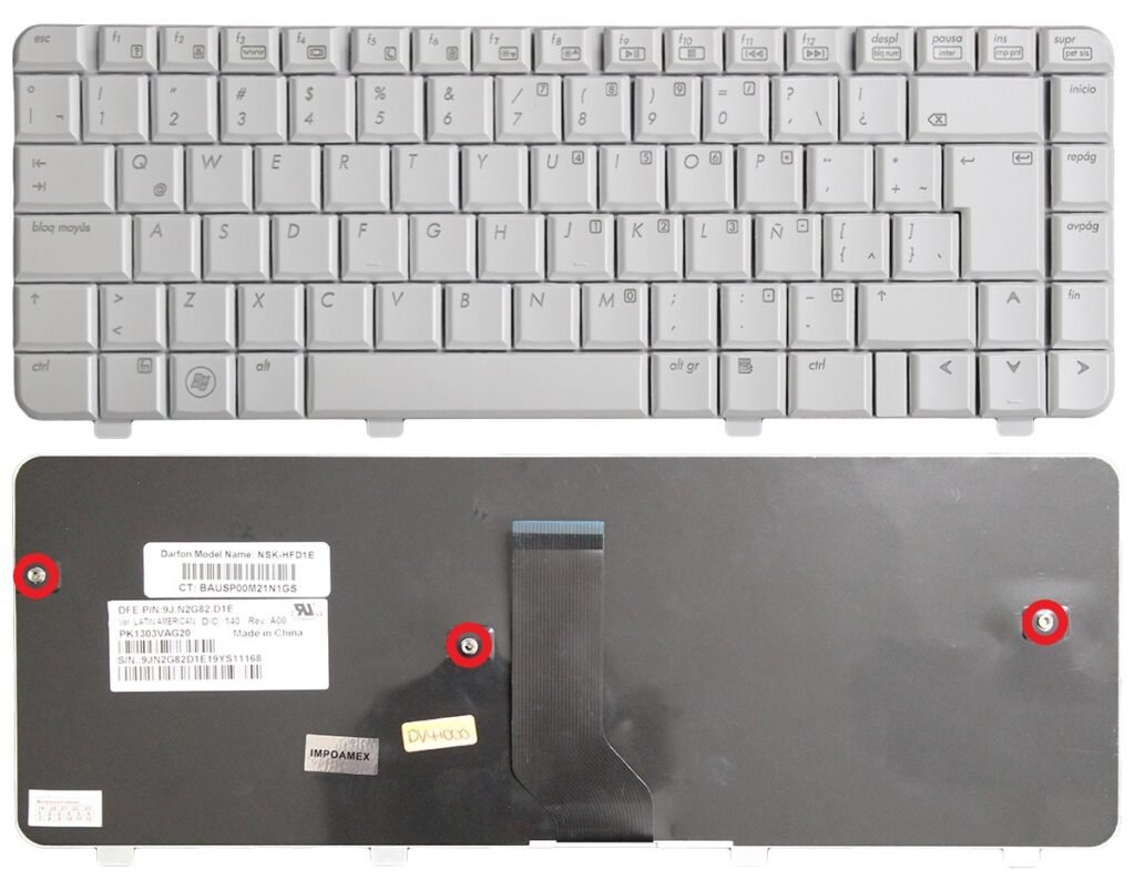 Teclado Hp Dv Dv Blanco Ingles Soptec Guatemala