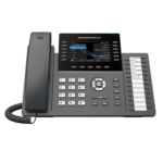 Teléfono IP profesional de 12 líneas y 24 teclas de extensión programables