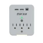 Forza FWT-331USBC - Protector contra sobretensiones (montaje en pared) - CA 125 V - 1875 vatios